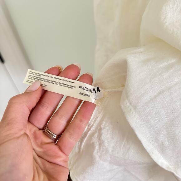 Free People Cross of Sunlight Cut Out Linen Mini Dress Ivory M - Picture 9 of 11